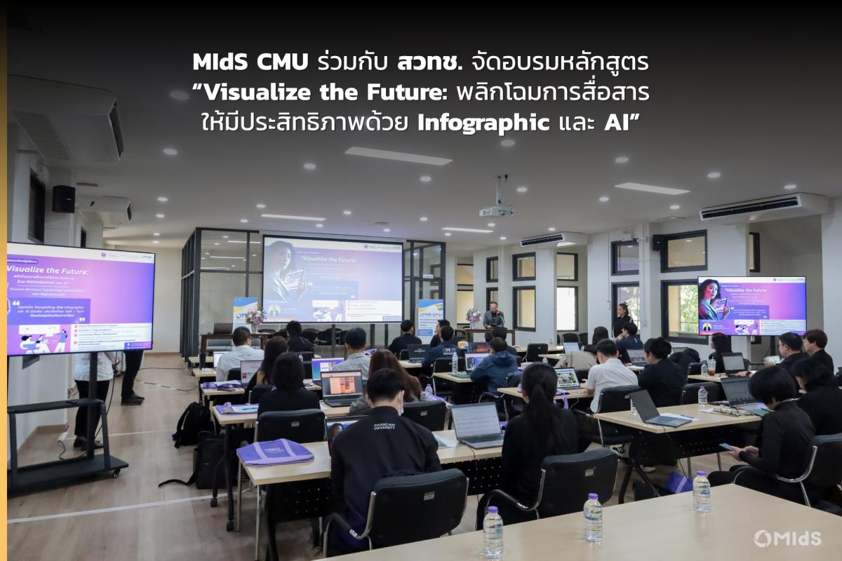 MIdS CMU ร่วมกับ สวทช. จัดอบรมเชิงปฏิบัติการ “Visualize the Future: พลิกโฉมการสื่อสารให้มีประสิทธิภาพด้วย Infographic และ AI”