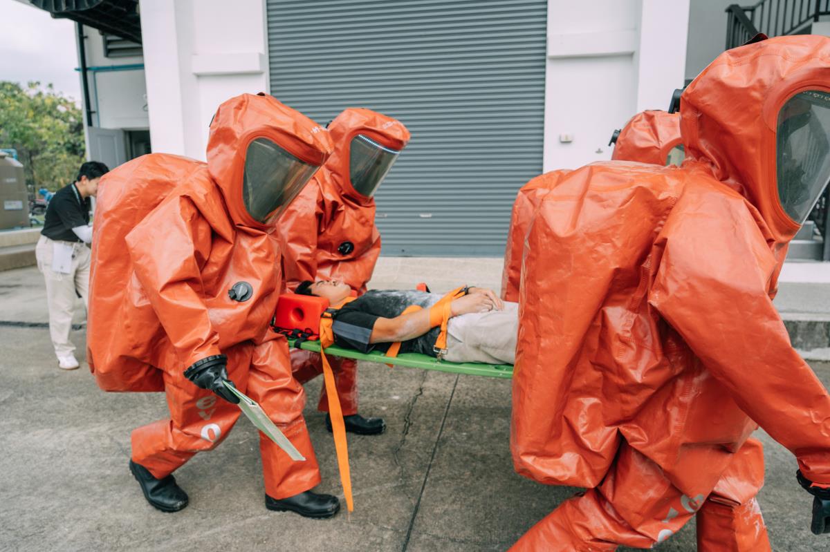 ศูนย์บริหารจัดการเมืองเพื่อความยั่งยืน ได้ดำเนินการฝึกซ้อมแผนปฏิบัติการป้องกันและตอบโต้เหตุฉุกเฉิน (กรณีสารเคมีรั่วไหล)