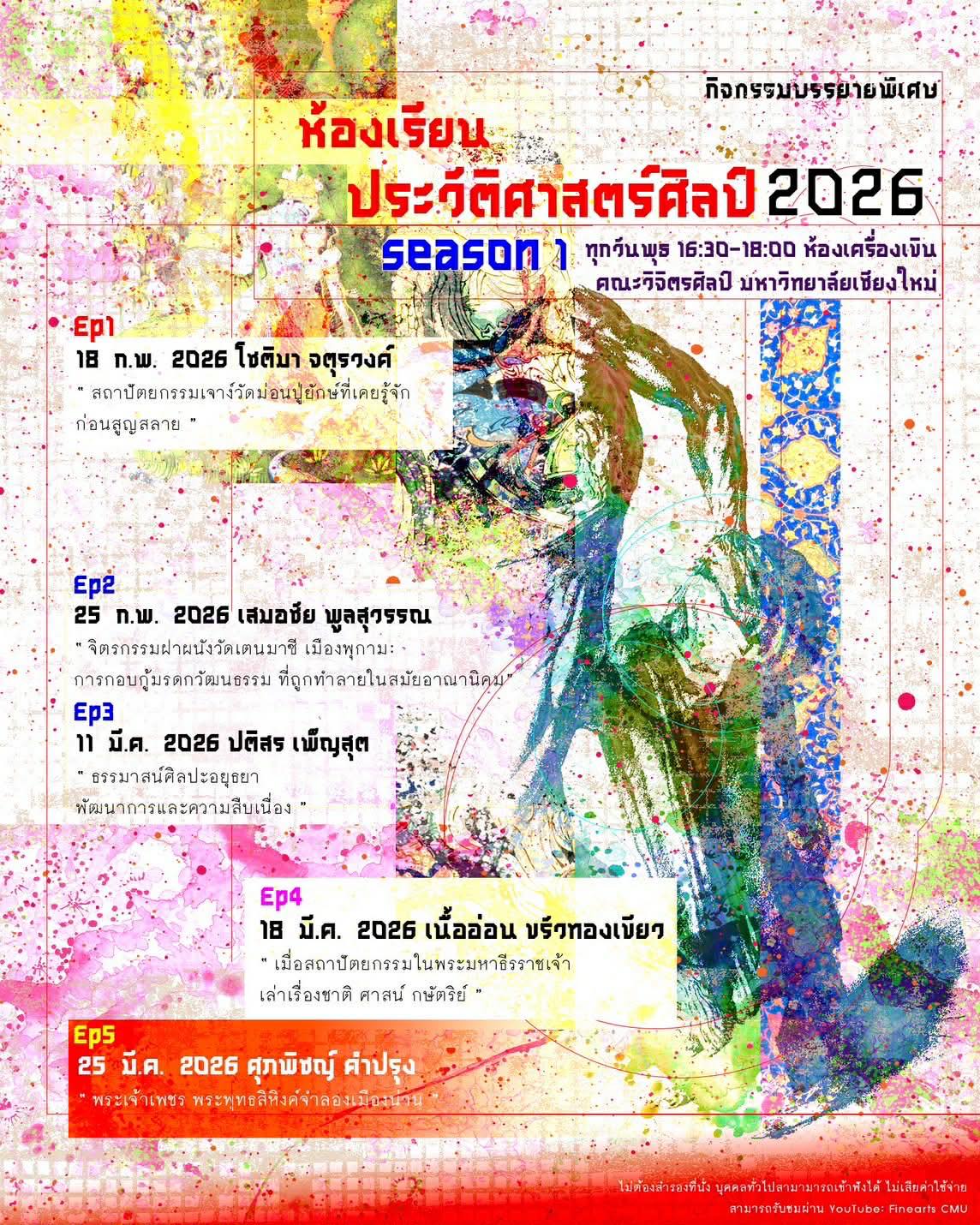 ขอเชิญนักศึกษาและผู้สนใจร่วมกิจกรรมกิจกรรมบรรยายพิเศษ “ห้องเรียนประวัติศาสตร์ศิลป์ 2026”